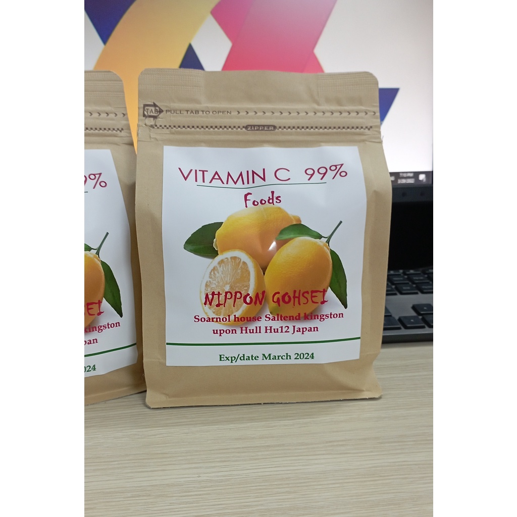 Ascorbic Acid 99%: sử dụng trong thực phẩm, dược phẩm, thú y thủy sản (túi 1kg)