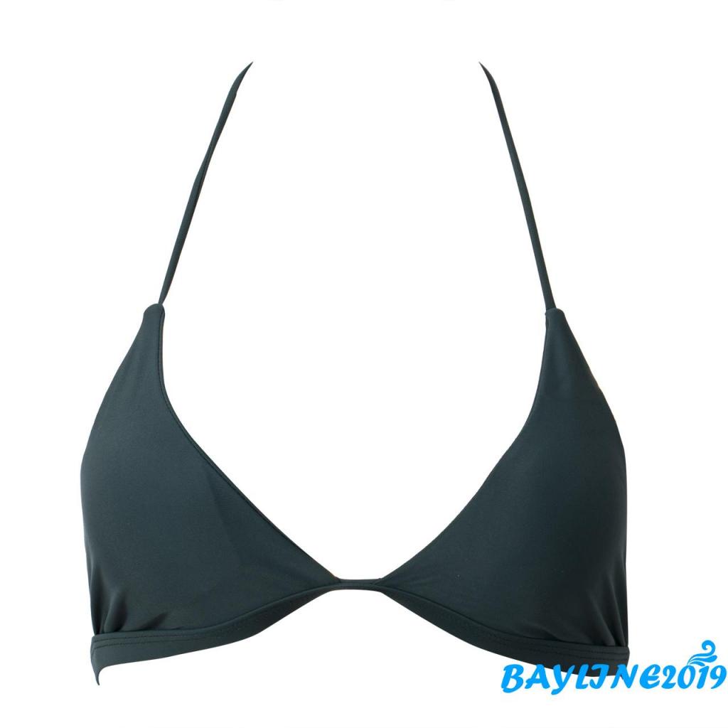 Bay- Bikini Màu Trơn Có Đệm Ngực Không Gọng Dây Hình Tam Giác Có Khóa Cài Sau Lưng Mặc Khi Đi Tắm Mùa Hè Cho Nữ