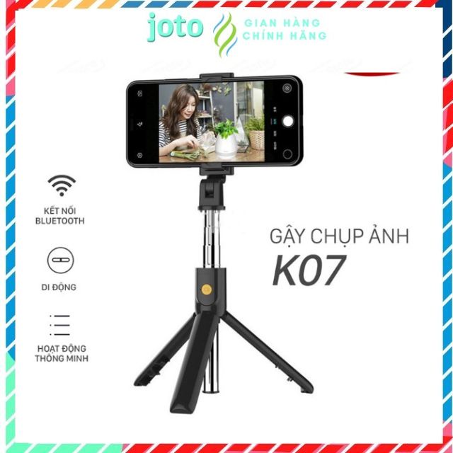 Gậy Chụp ảnh,Gậy chụp hình, kiêm Tripod 3 chân + Nút bluetooth K07 chính hãng ,JOTO
