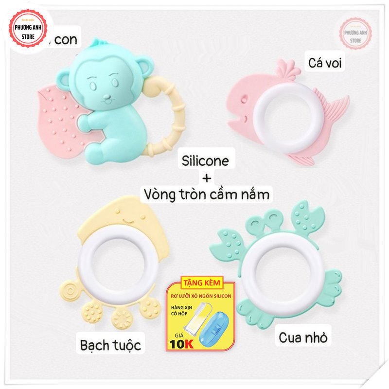 (Hàng Mới Về) BỘ GẶM NƯỚU LỤC LẠC SILICON SET 8 MÓN CÓ HỘP CHO BÉ 💛FREESHIP XTRA💛 HÀNG CHÍNH HÀNG BABY RATTLE CAO CẤP