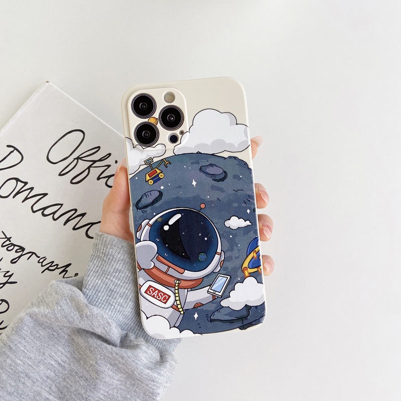 Ốp Điện Thoại TPU Silicon Mềm Chống Sốc Chống Bụi Hình Phi Hành Gia Cho iPhone11 12 13 Pro Max 6 6S 7 8 Plus X XS XR XSMAX