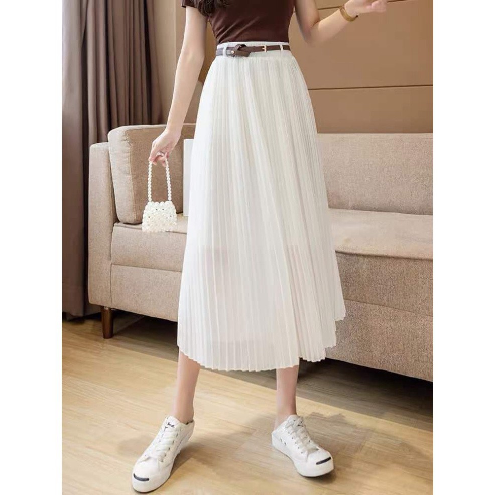 chân váy xếp ly nhỏ kèm đai vải lụa aosomicongsothietke | BigBuy360 - bigbuy360.vn