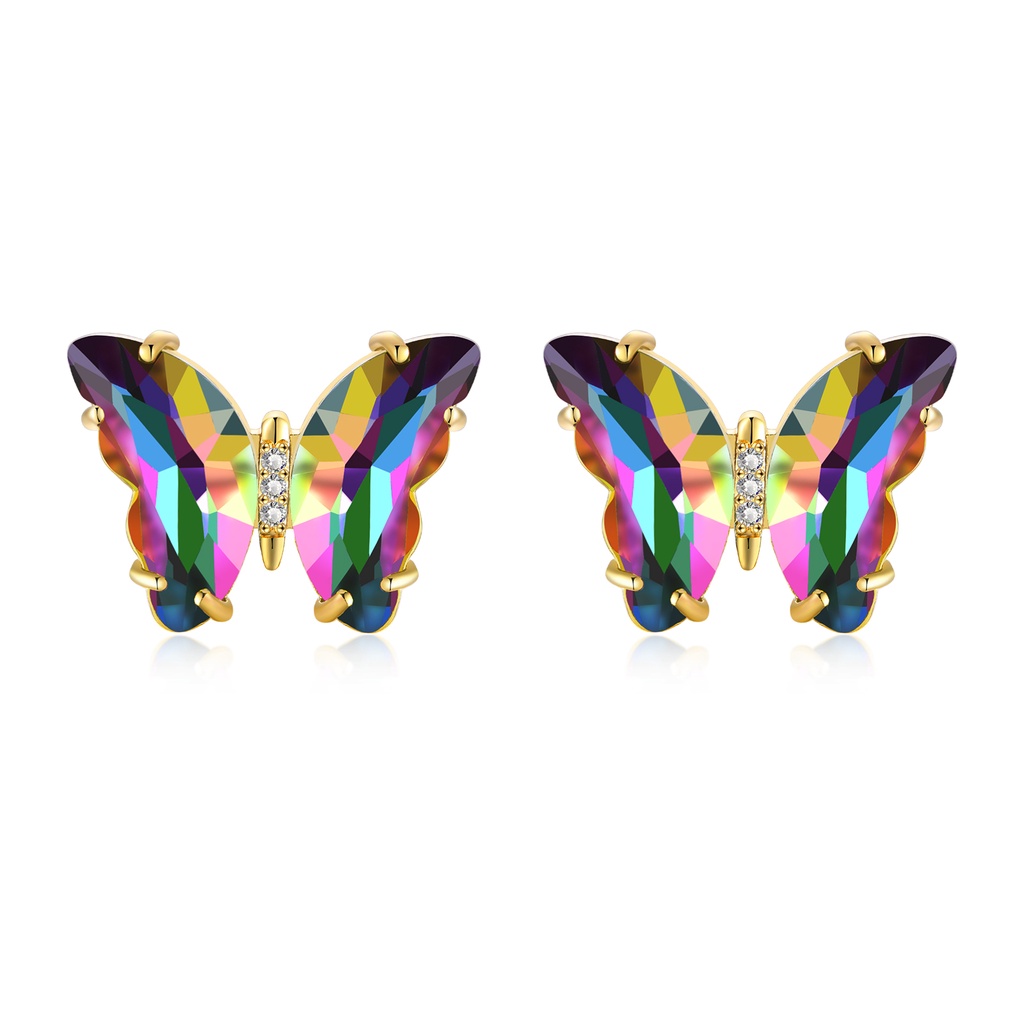 Bộ Trang Sức 4 Món Mạ Vàng Hình Bướm Sang Trọng Thời Trang Cho Nữ