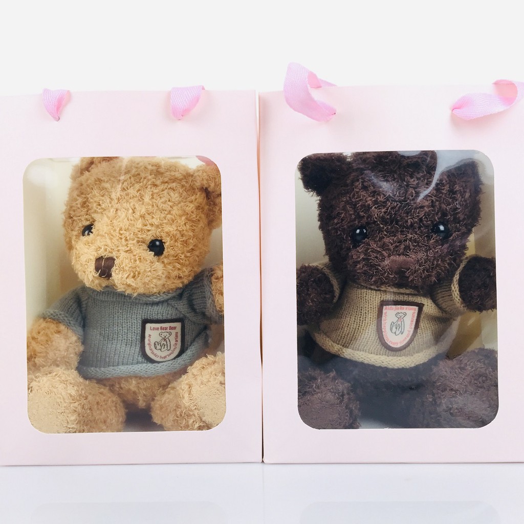 Set 01 Gấu Bông Teddy Kèm Hộp Size Nhỏ Siêu Dễ Thương Tặng Người Thân Dịp Sinh Nhật, Ngày Lễ.