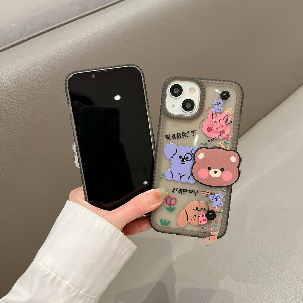 Ốp Lưng Hình Gấu Đáng Yêu Cho iPhone 14Promax 14Pro 14 13Promax 13Pro 13 12 11