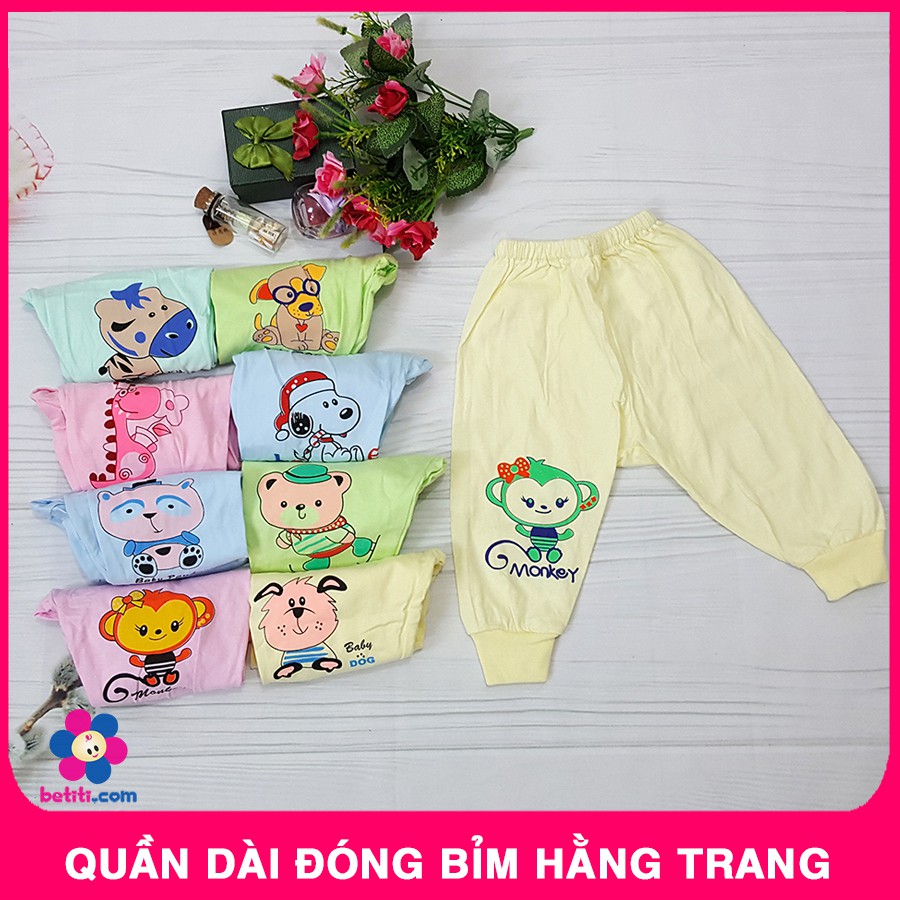 Quần Dài Sơ Sinh Đáp Đũng Đóng Bỉm Hằng Trang Cotton Cho Bé