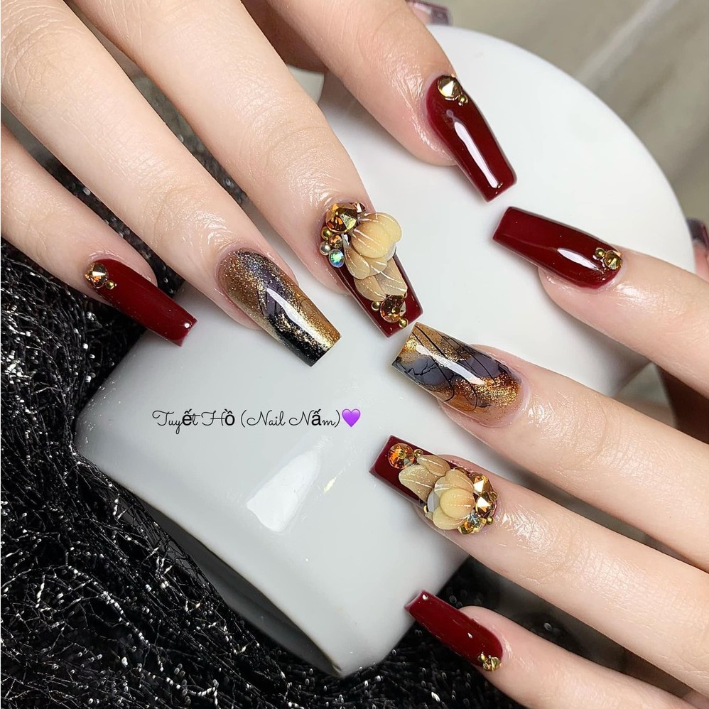 Đá giả úc, đá gắn móng thương hiệu ANG cao cấp, khay chữ nhật mix đủ size