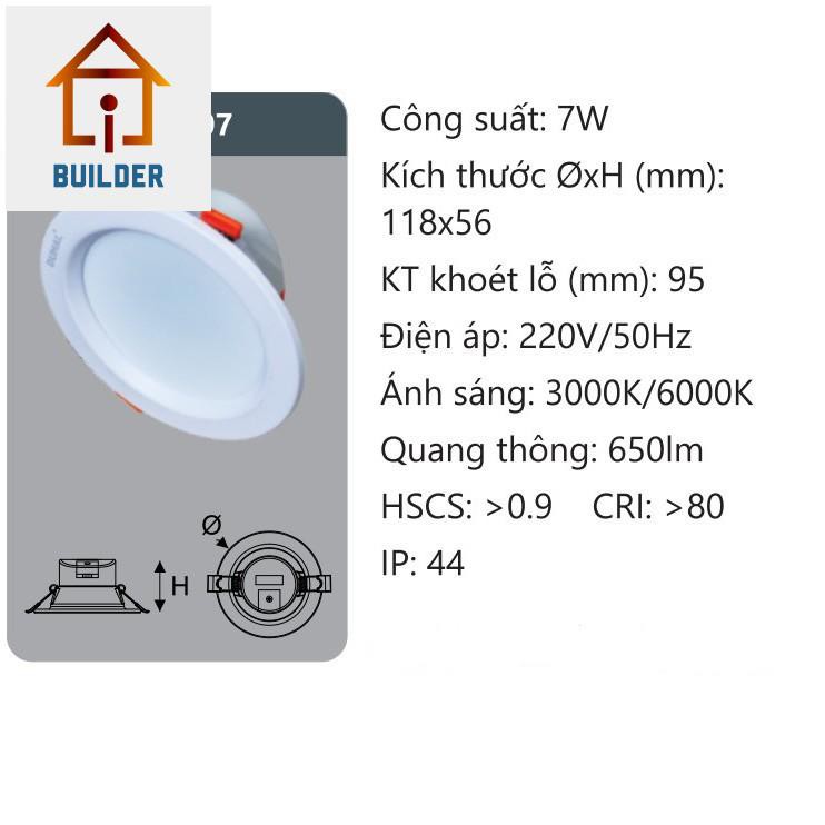 Đèn led âm trần Duhal DFA007 7W 650lm