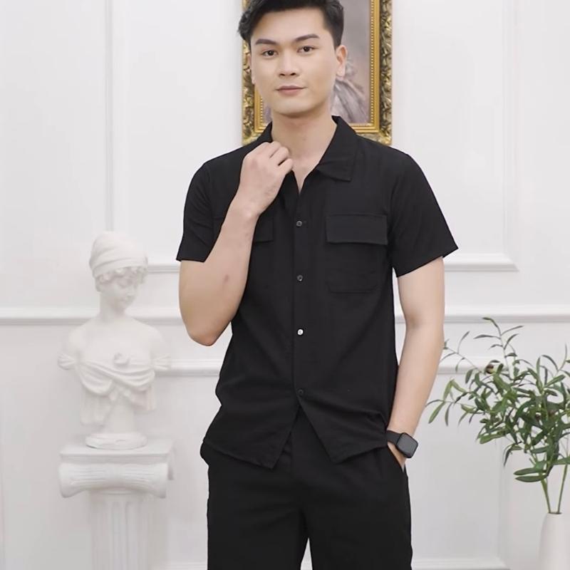 Sét Đồ bộ nam đẹp chất vải đũi nam cộc tay ,quần đùi ngắn áo sơ mi nam ngắn tay cao cấp cổ tàu cổ trụ form ôm rộng