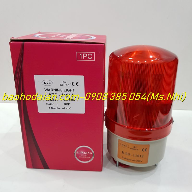 Đèn Xoay Báo Hiệu Có Còi Hú KTD 220V - 1101J