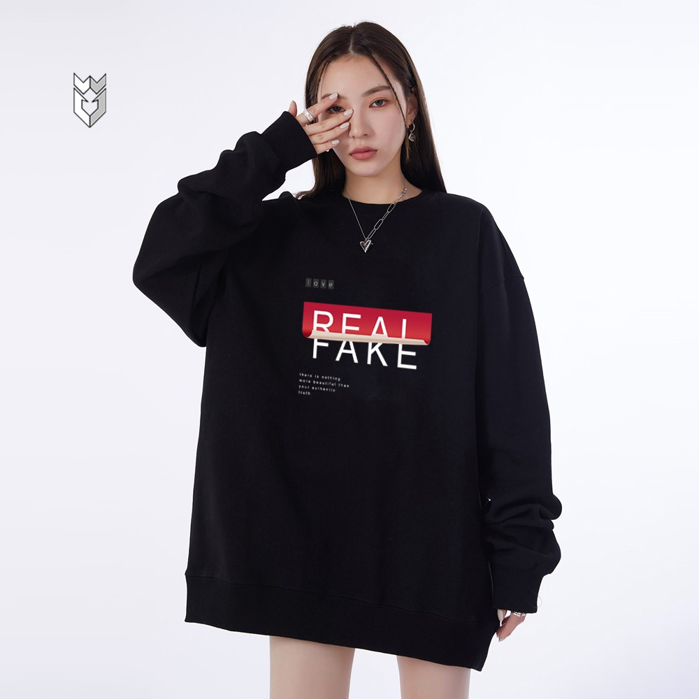 Áo nỉ Sweater form rộng nam nữ Love Real cá tính phong cách hàn quốc - GW Shop