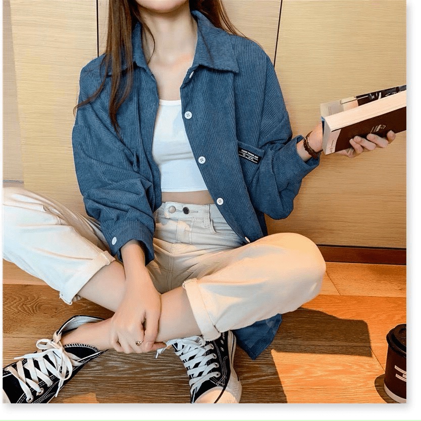 (FREE SHIP) áo khoác nữ phong cách sơ mi chất liệu nhung tăm cao cấp có bốn màu VALENTINA