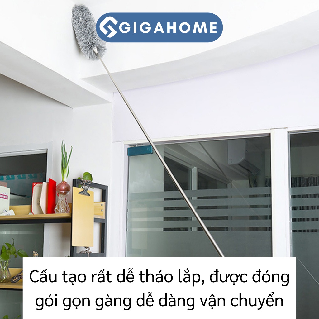 Chổi Kéo Dài 2m8 Quét Trần, Lau Bụi Đa Năng GIGAHOME Bằng Sợi Vải Siêu Nhỏ 9789