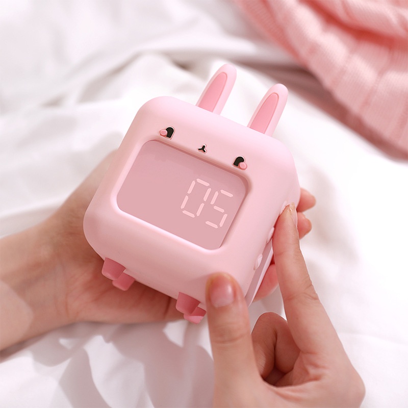 Đồng hồ báo thức điện tử kiêm đèn ngủ Thỏ vuông ✅ Đồng hồ để bàn✅ Cảm ứng âm thanh đổi màu✅ Thể hiện nhiệt độ✅ Decor