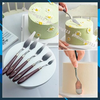 Bộ 5 chà láng mini trang trí bánh kem, làm dụng cụ vẽ tranh bằng thép không gỉ, thiết kế cao cấp - phantrang313