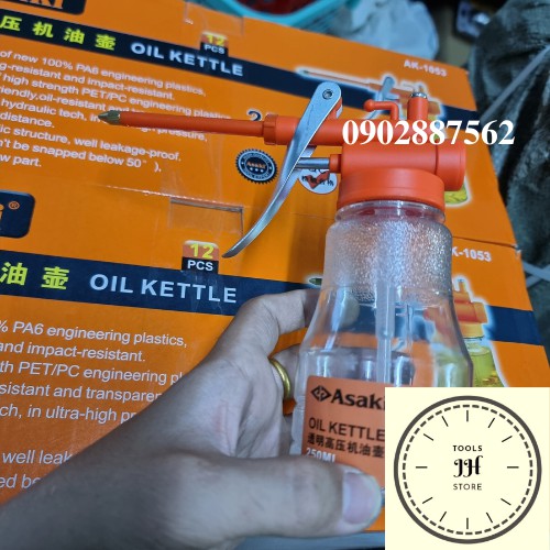 bình châm nhớt asaki nhựa trong 350ml chính hãng