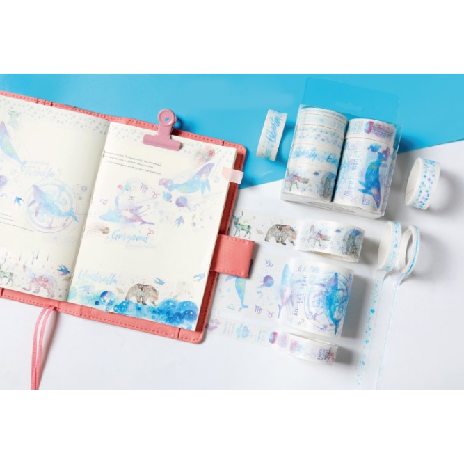 Bộ 7 washi tape chủ đề nghệ thuật trang trí sổ tay, scrapbook, planner...