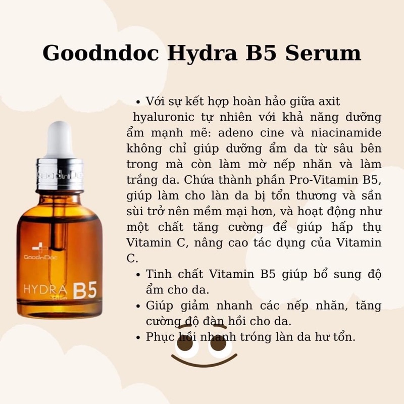 Serum Goodndoc dưỡng trắng da, phục hồi da HYDRA B5