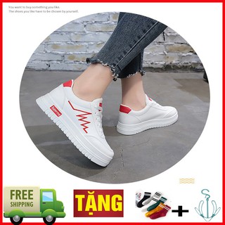 [NGHỈ BÁN XẢ HÀNG] Giầy thể thao nữ, giầy trắng nữ thêu nhịp tim siêu đẹp