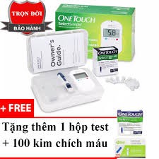 Mua máy đo đường huyết tặng 1 hộp 10 que thử máu + 1 hộp kim lấy máu 100 chiếc