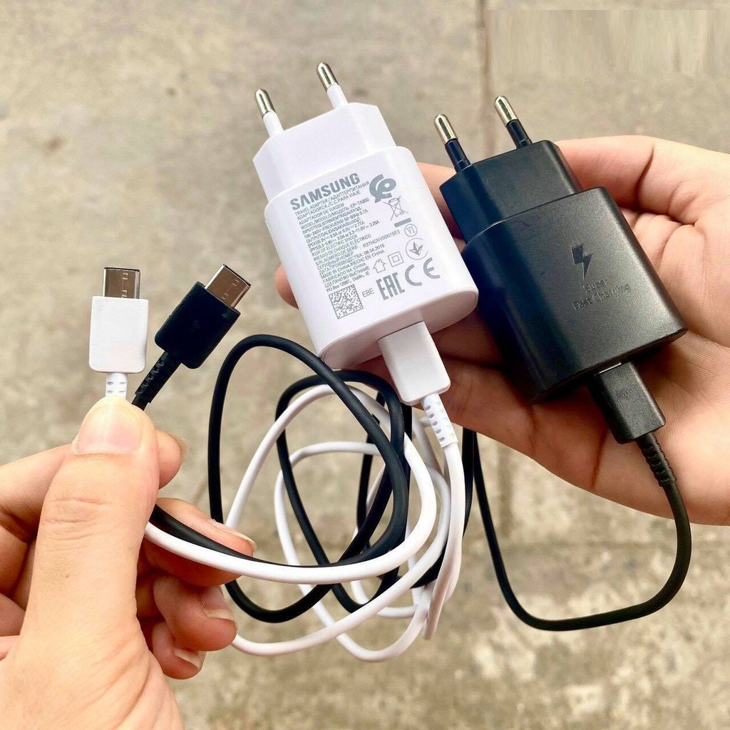 Bộ củ cáp Zin sạc siêu nhanh 25W Type C ra Type C cho các dòng máy samsung, oppo, xioami, vivo...( giao màu ngẫu nhiên