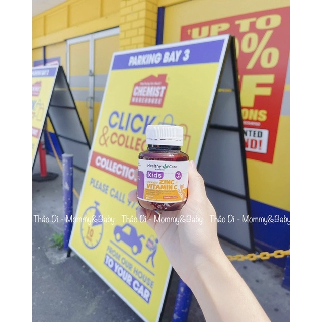 Viên Nhai Hỗ Trợ Bổ Sung Kẽm Zinc + Vitamin C Healthy Care Cho Bé