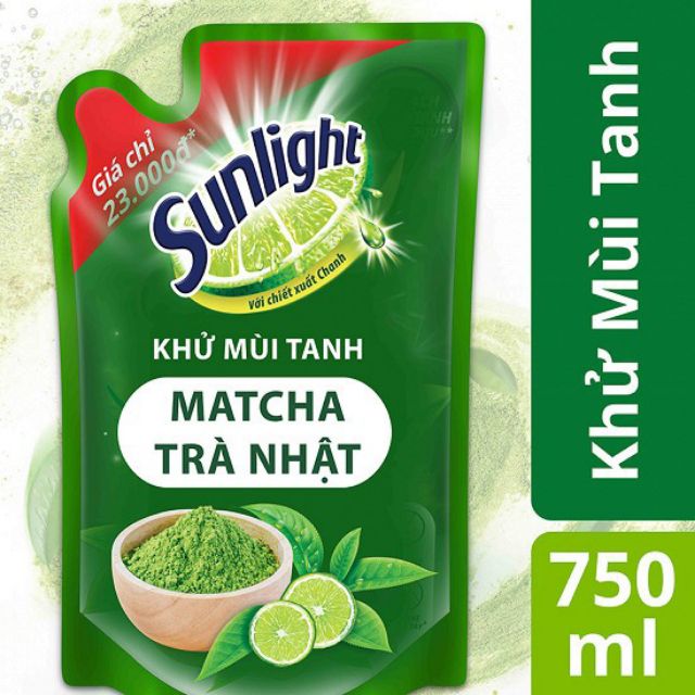 Nước rửa chén bát SUNLIGHT thiên nhiên, trà xanh