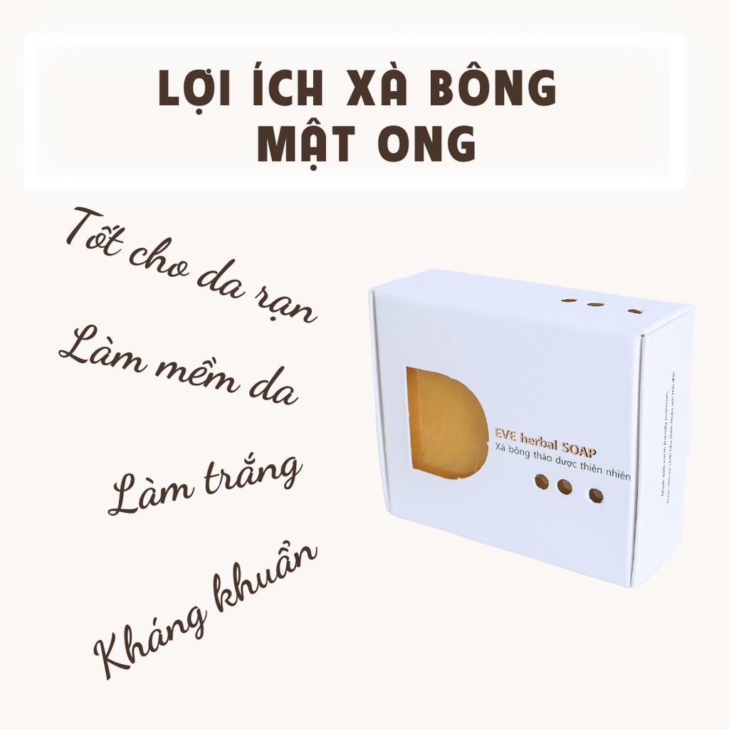 Xà bông nghệ mật ong, soap DEVE herbal, soap trắng da, mềm da Bộ Y Tế chứng nhận