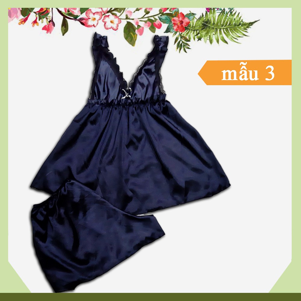 Đồ ngủ sexy satin phối ren hàng bigsize dưới 90kg | BigBuy360 - bigbuy360.vn