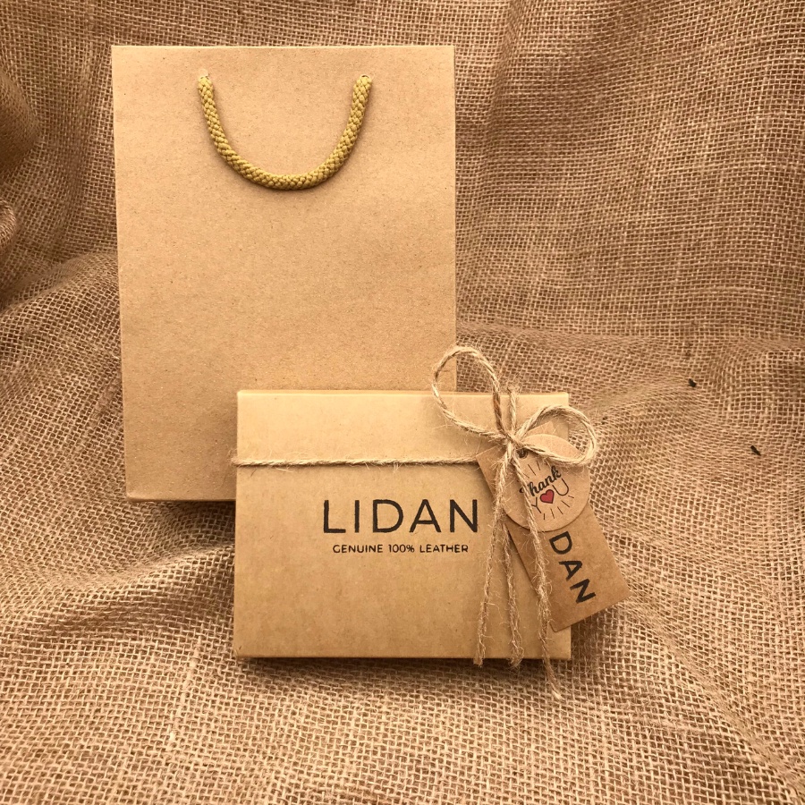 Hộp và túi giấy Vintage đựng ví quà tặng cao cấp chính hãng Lidan dịp sinh nhật, kỷ niệm người yêu, bạn trai, tặng bố