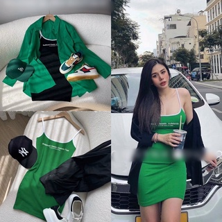 Đầm Body Viền In Chữ Thể Thao Năng Động