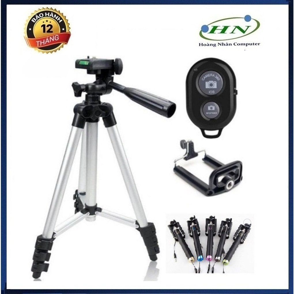 GẬY CHỤP HÌNH TRIPOD TF-3110 TẶNG KÈM KẸP ĐIỆN THOẠI + REMOTE VÀ GẬY TỰ SƯỚNG BLUETOOTH