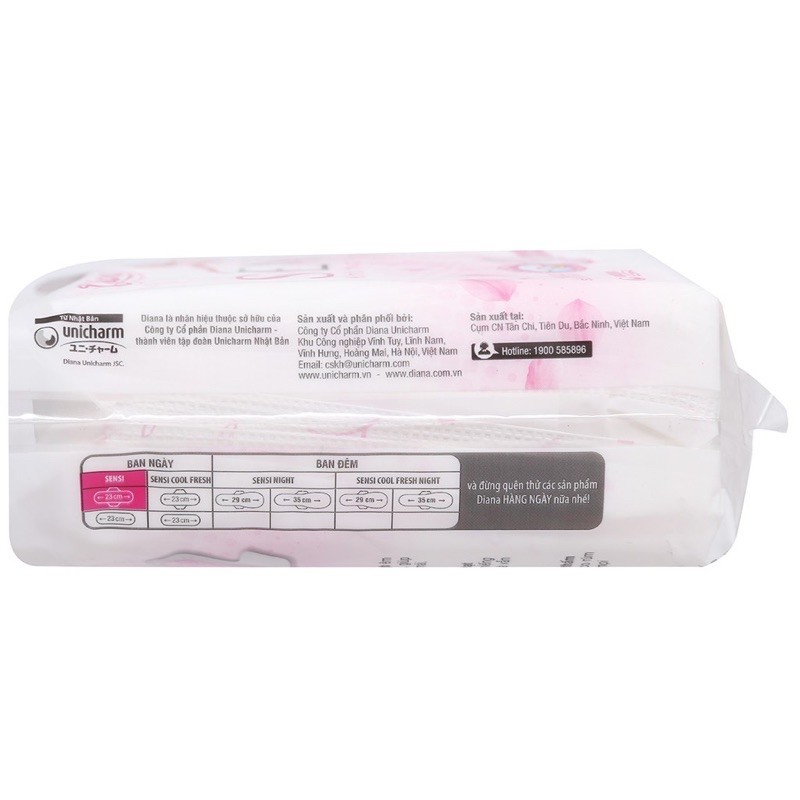 [TẶNG KÈM 3G HN8] Lốc 6 gói Băng Vệ Sinh Diana SENSI Siêu Mỏng Cánh 23cm mặt bông (8 Miếng/gói) Chính Hãng T