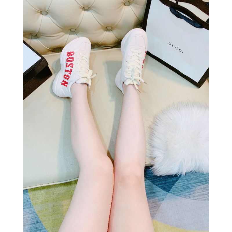 hm(ẢNH THẬT) Giày Thể Thao Sneaker Đế 5p Da Mềm Êm Bos Ton Fullbox Cao Cấp