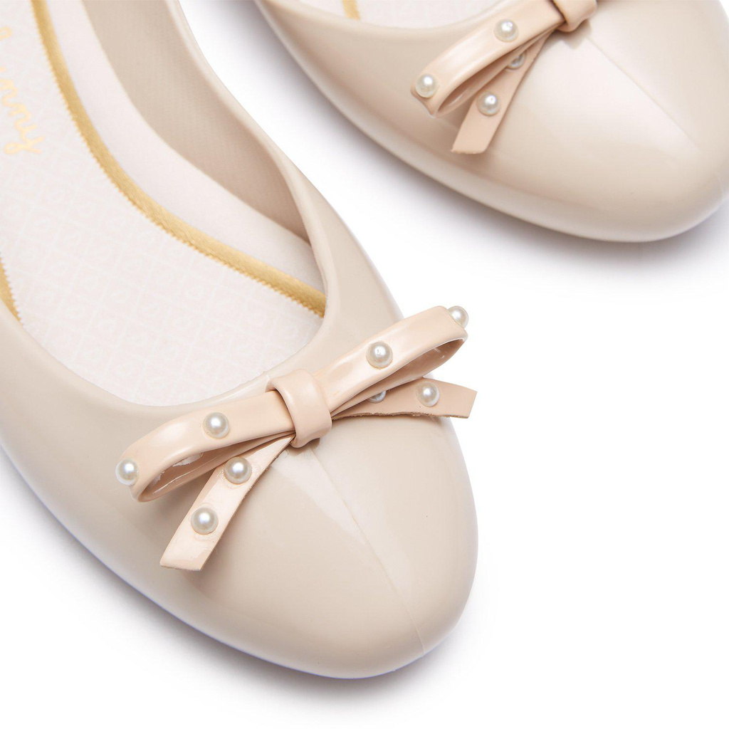 Jelly Bunny  - Giày nữ búp bê nơ đế bệt MELINA PEARL BOW B20SLFL044 màu trắng ngà