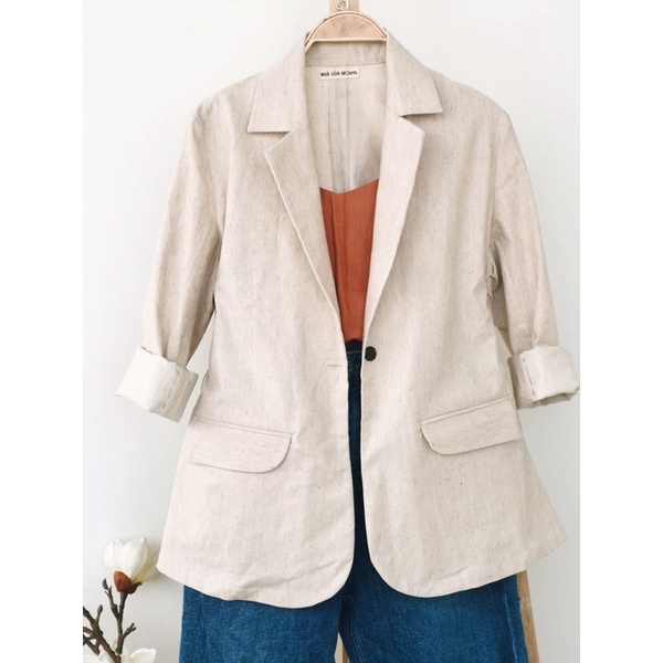 Áo BLAZER LINEN áo khoác vest Linen - Nhà Của Moon