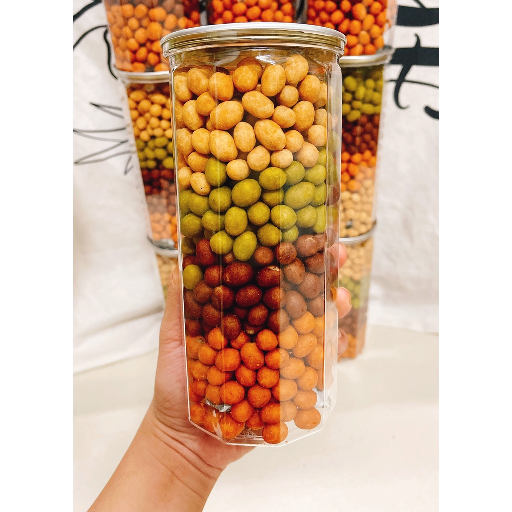 Đậu phộng da cá Mix 4 vị thơm giòn, lon pet 550g, MamiFood