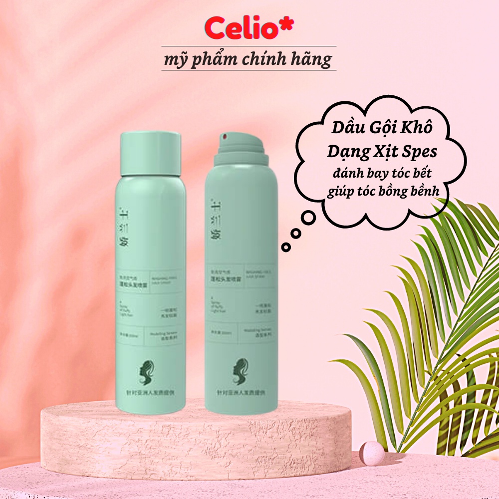 Dầu Gội Khô DGK Xanh Dạng Xịt Nội Địa Trung 150ml - CeLio Official Store