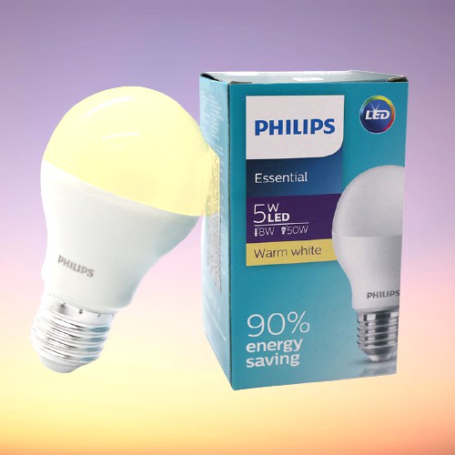 Bóng đèn LED tròn Philips LED bulb Essential 5W ánh sáng Vàng/Trắng