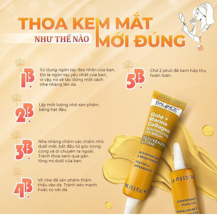 Serum tái tạo và dưỡng da mắt Balance Active Formula Gold Collagen Rejuvenating eye 15ml - GALIBE OFFICIAL STORE