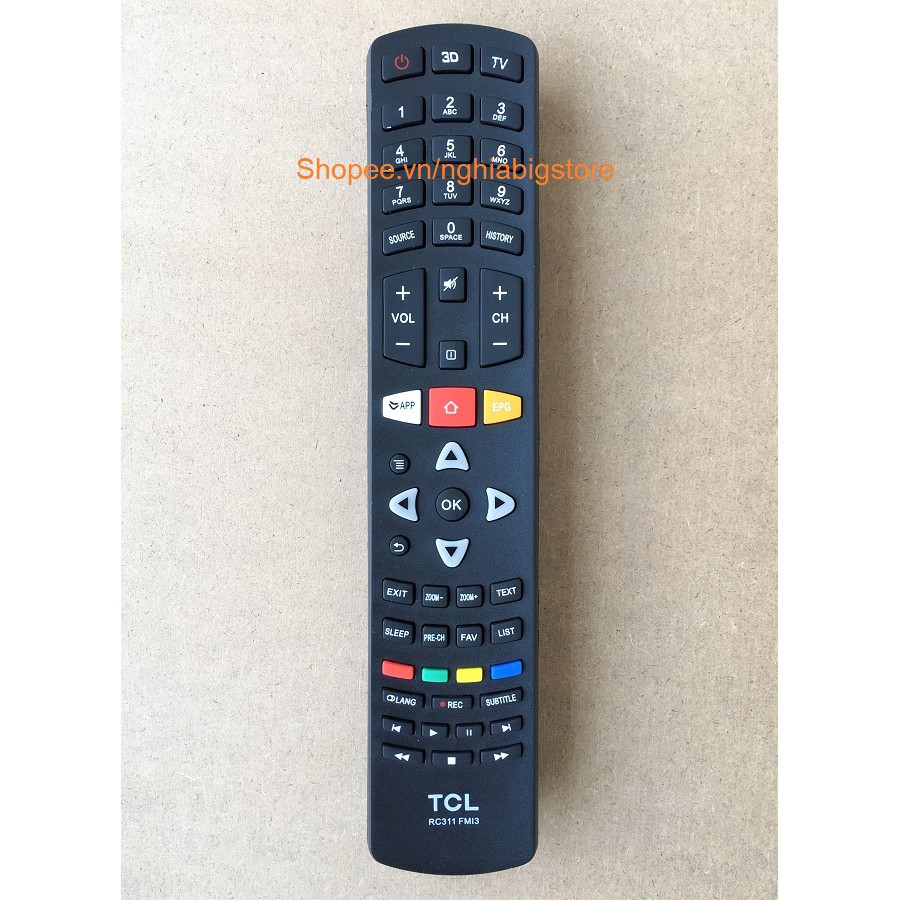 Remote Điều Khiển Smart TV, Internet Tivi TCL RC311FM13 (Kèm Pin AAA Maxell)