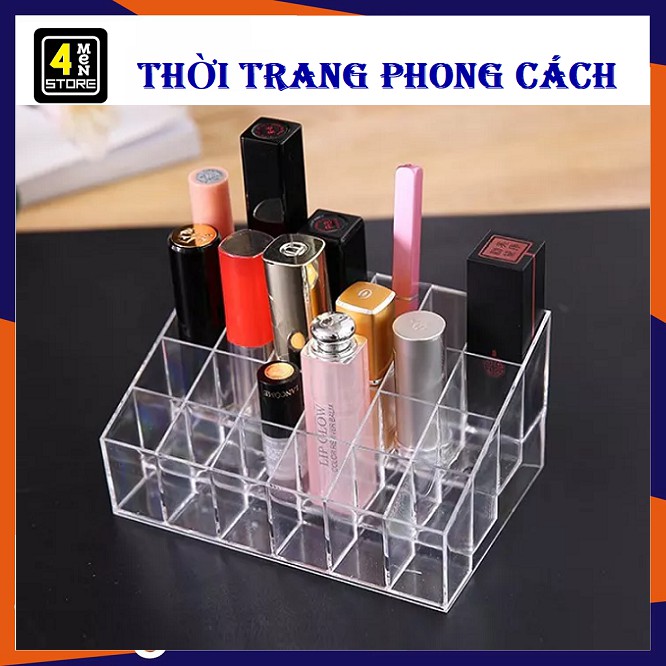 Khay Đựng Son Meca 24 Ô Trong Suốt - Khay Son . Hộp Đựng Son 24 Ô