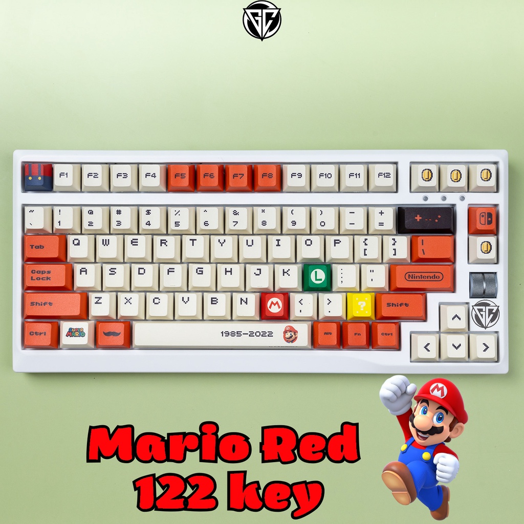 Keycap Mario Đỏ 122 nút Nhựa PBT Profile Cherry