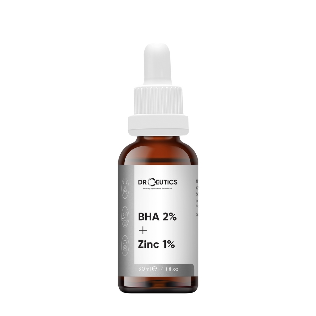 DrCeutics Serum BHA 2% + ZinC 1% 30ml và 100ml Giảm Mụn Và Giảm Sưng Mụn