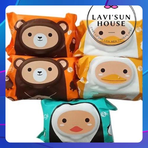 COMBO 5 KHĂN ƯỚT AGI KHÔNG MÙI 100 TỜ ( GIAO MÀU NGẪU NHIÊN)