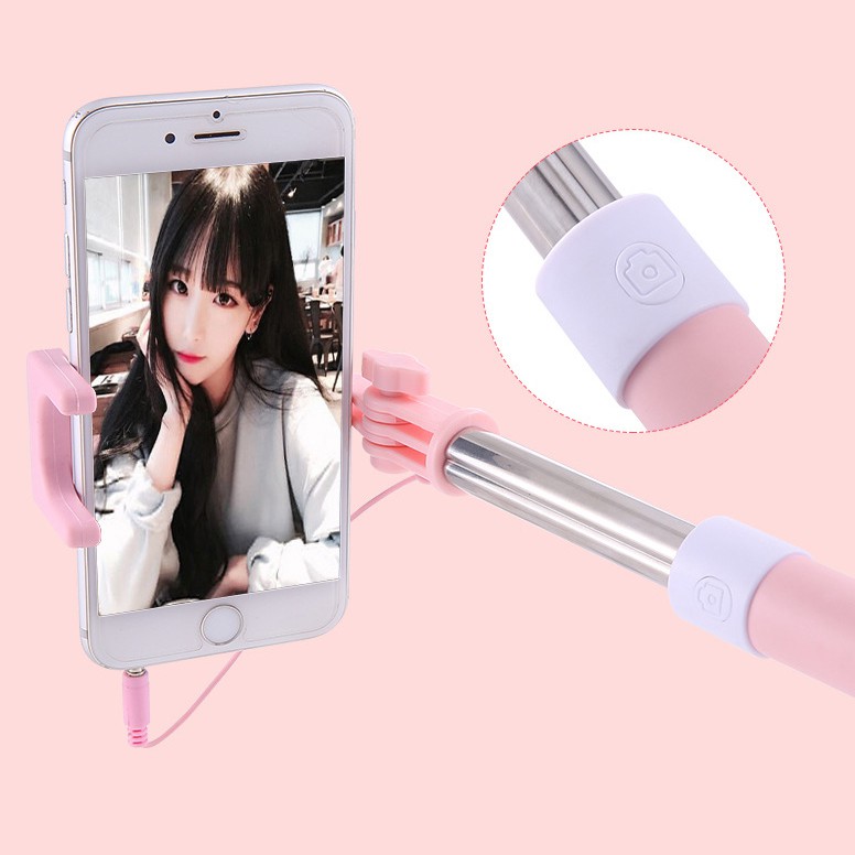 Gậy Chụp Ảnh Tự Sướng Selfie (Có Gương) Kết Nối Cổng Tai Nghe 3.5mm