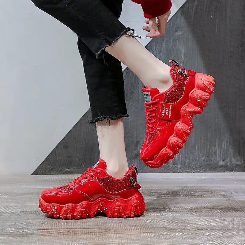 XẢ KHO (S99) Giầy thể thao móc sau, da bóng pha nhũ ( mã 1301)