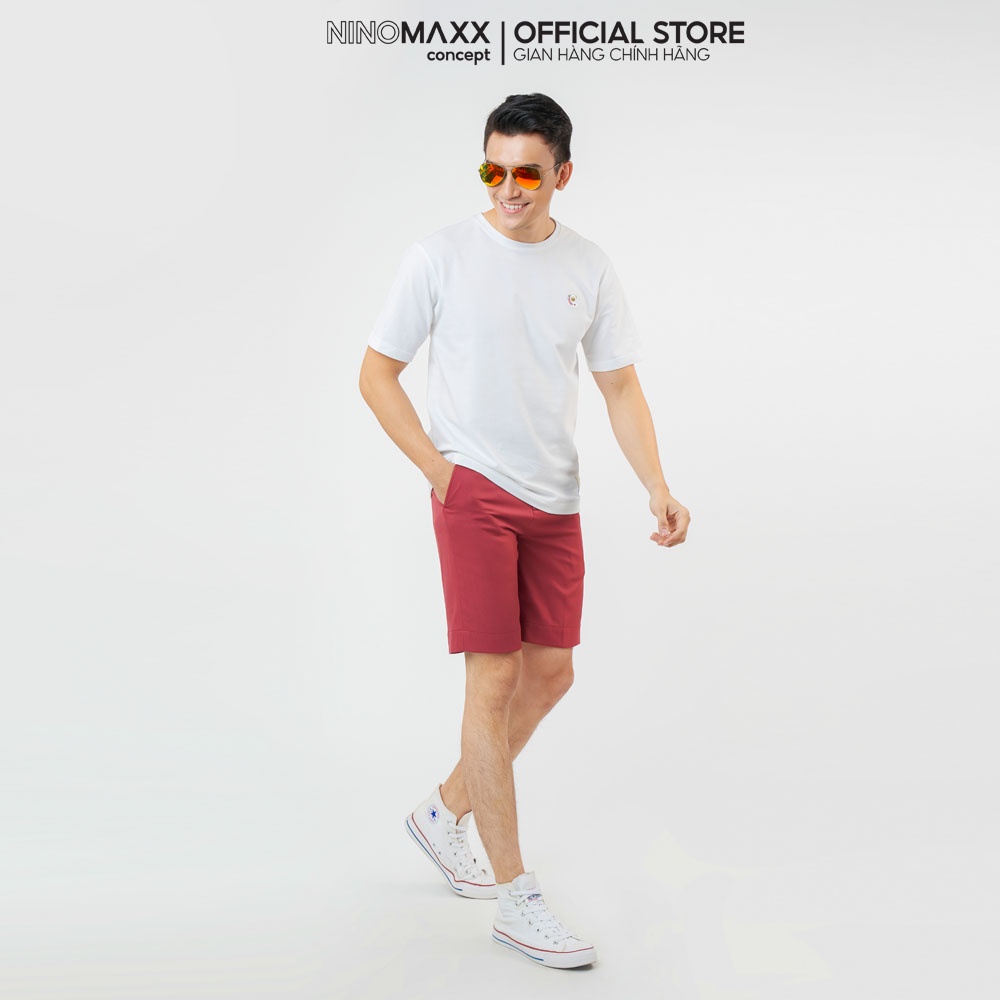NINOMAXX Áo thun thời trang Nam tay ngắn chất cotton pha spandex trẻ trung 2012016