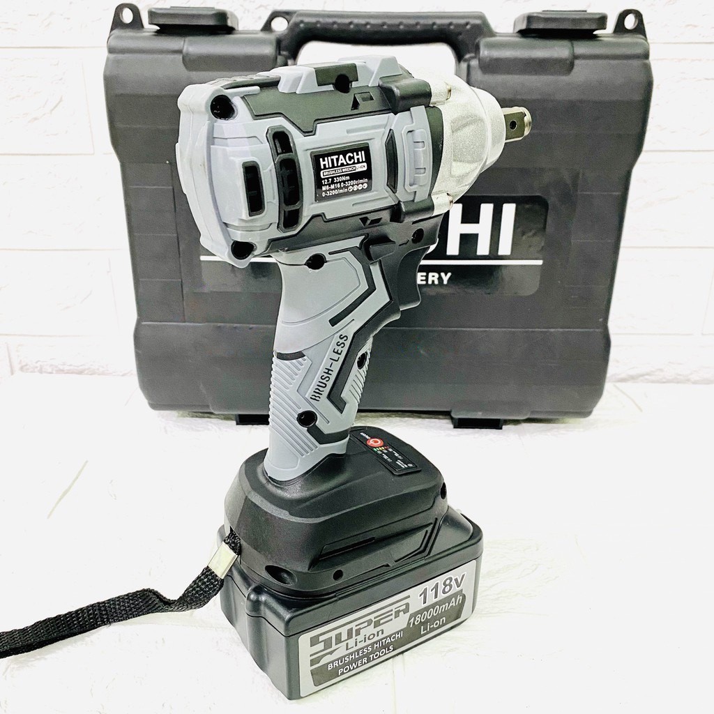 Máy Siết Bulong HITACHI 118V SUPER Hàng Loại 1 - Tặng kèm 5 đầu khẩu + 1 Đầu Chuyển Vít