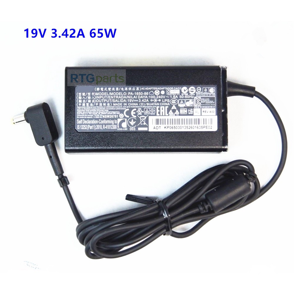 5.5x1.7 mét 65 Wát 19 V 3.42A Power Adapter Sạc cho Acer Gateway NV53A24U NV5405E